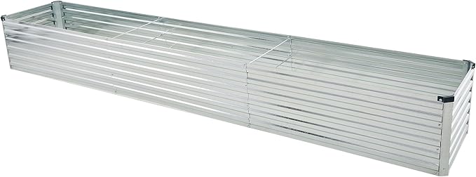 12x2x1.5ft Galvanized Raised Garden Bed,Outdoor Planter Box Metal Patio Kit Planting Bed for Vegetables Flowers Herb,Silver-HomvellaHome