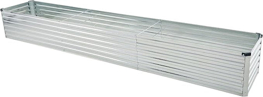 12x2x1.5ft Galvanized Raised Garden Bed,Outdoor Planter Box Metal Patio Kit Planting Bed for Vegetables Flowers Herb,Silver-HomvellaHome