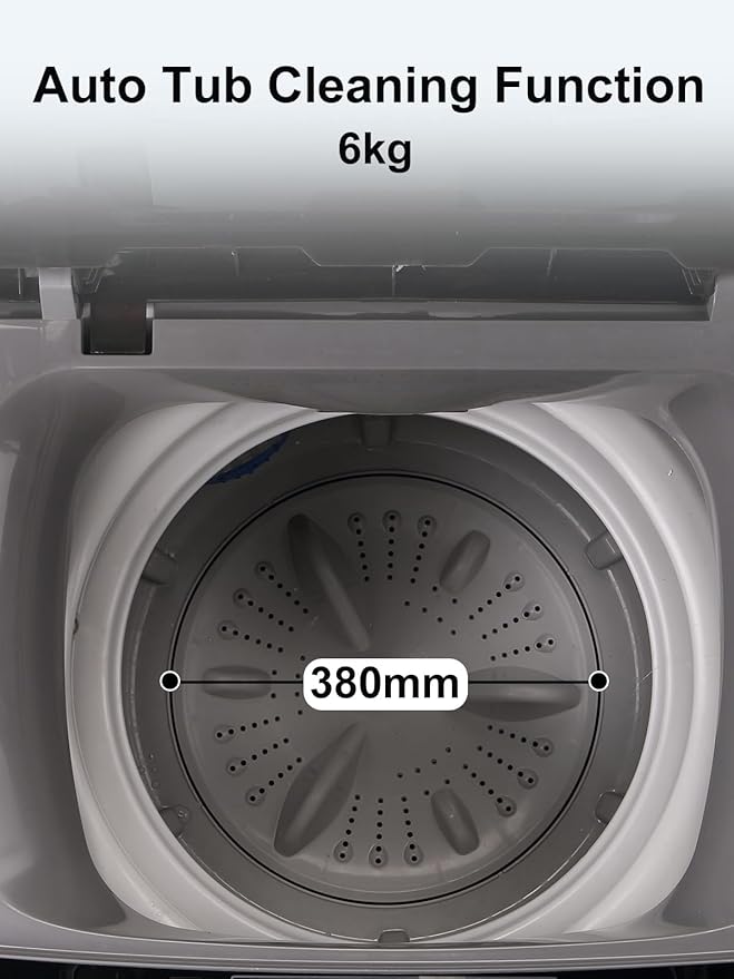 17.7 lbs Full Automatic Washing Machine with LED Display Compact Drain Dump, 10 Wash Programs and 8 Water Levels Ideal for Dorms, Apartments, RV, Grey (KB03-GREY6-3)-HomvellaHome