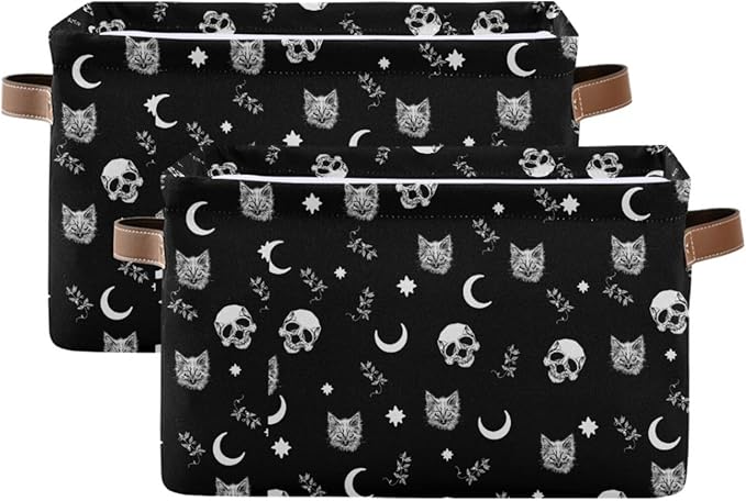 Gothic Pattern Storage Bins Collapsible Shelf Basket Cube with Handle for Nursery Bedroom Bathroom-HomvellaHome