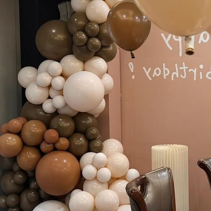 130pcs Brown Balloons Different Sizes 18" 12" 10" 5" Dark Brown Party Latex Balloons for Birthday Baby Shower Gender Reveal Graduation Wedding Anniversary Party Decorations-HomvellaHome