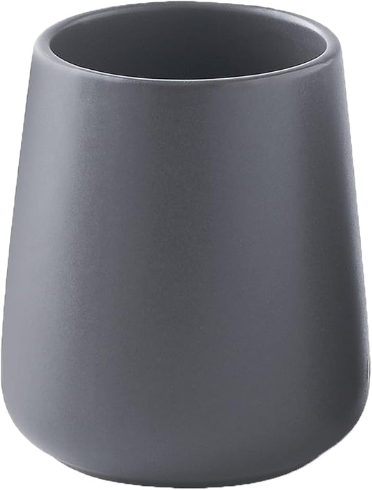 Grey Toothbrush Holder for Bathroom - Ceramic Tooth Brushing Holders, Toothpaste Holder, Reusable Toothbrush Mouthwash Cup, Space-Saving Design for Bathroom Countertop-HomvellaHome
