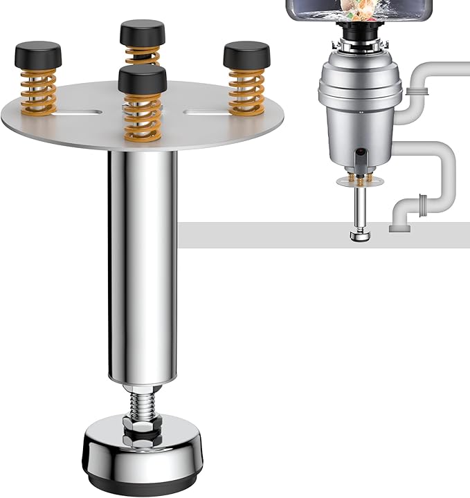 Garbage Disposal Support, Adjustable Spring Shock Absorber Bracket (7.48-10.62 inch (19-27cm)), Holds Up tp 440lbs, Stainless Steel Noise Reduction Installation Kit-HomvellaHome