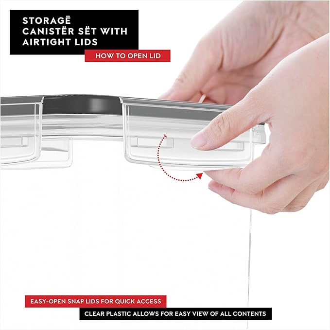 DWËLLZA KITCHEN Set of 14 Airtight Food Storage Containers for Pantry Organization and Storage - Sugar, Flour, Pasta, Spaghetti Plastic Air tight Kitchen Storage Containers With Lids, Labels & Marker-HomvellaHome