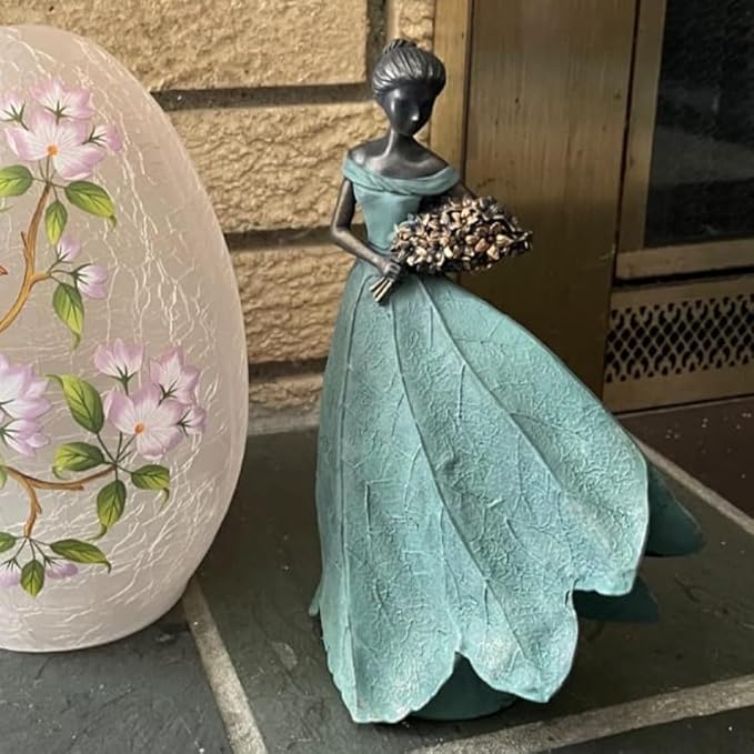 Guichifun Fairy Statue Collection Home Decoration - Leaf Angel Girls Resin Home Garden Patio Decor Memorial Gift for Mom Outside or Inside Outdoor Yard Decorations Figurines 7.5 x 4.5 x 11.5 Inch-HomvellaHome
