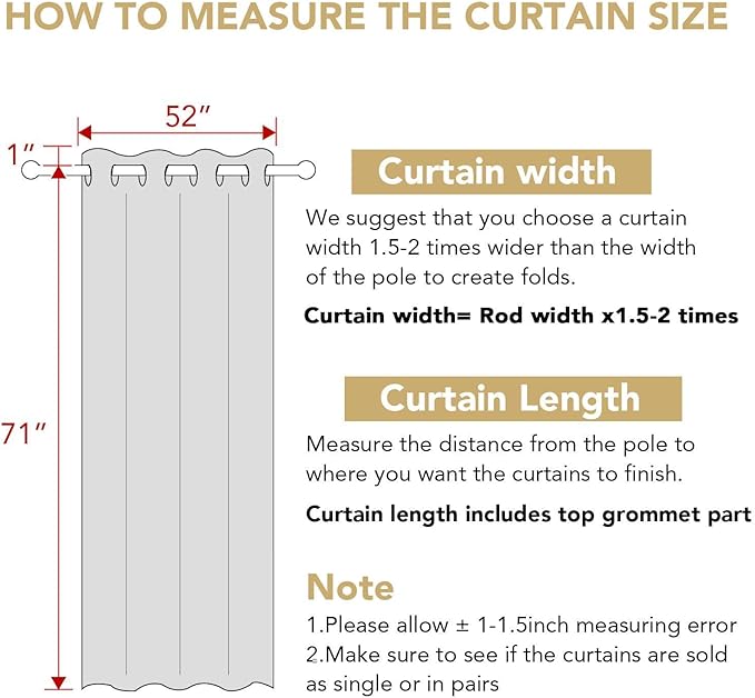 H.VERSAILTEX Ultra Soft Microfiber Thermal Insulated Antique Copper Grommet Blackout Curtains/Window Treatment Draperies 52 by 72 - Inch for Living Room/Bedroom, Set of 2 - Natural-HomvellaHome