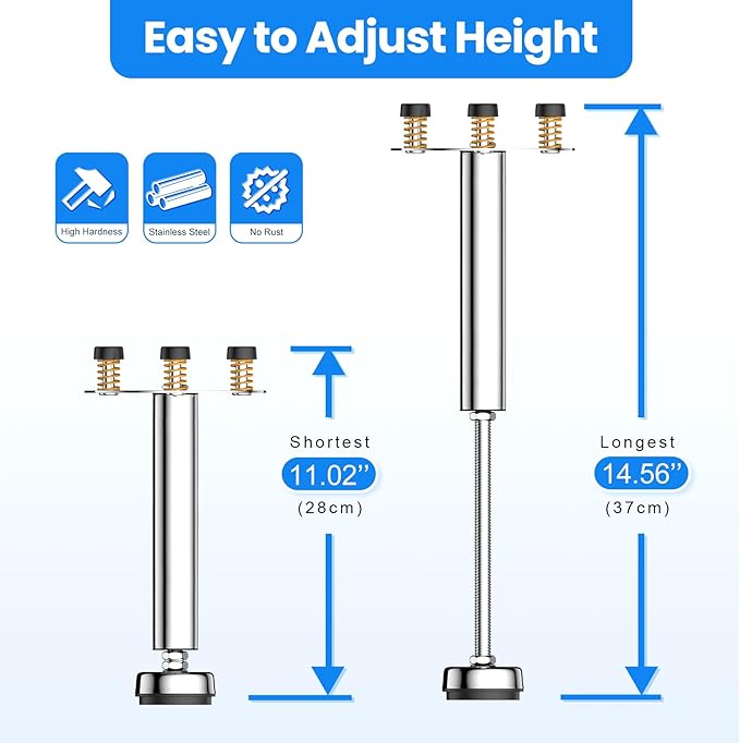 Garbage Disposal Support, Adjustable Spring Shock Absorber Bracket (11.02-14.56inch (28-37cm)), Holds Up tp 440lbs, Stainless Steel Noise Reduction Installation Kit-HomvellaHome