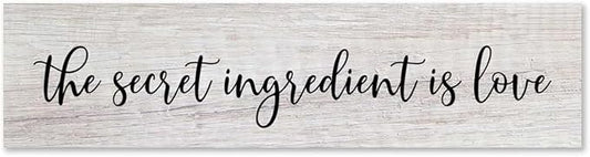 Generic Funny Wood Sign The Secret Ingredient is Love Rustic Wooden Hanging Sign Home Farmhouse Kitchen Wall Decoration 16 x 4 Inch-HomvellaHome