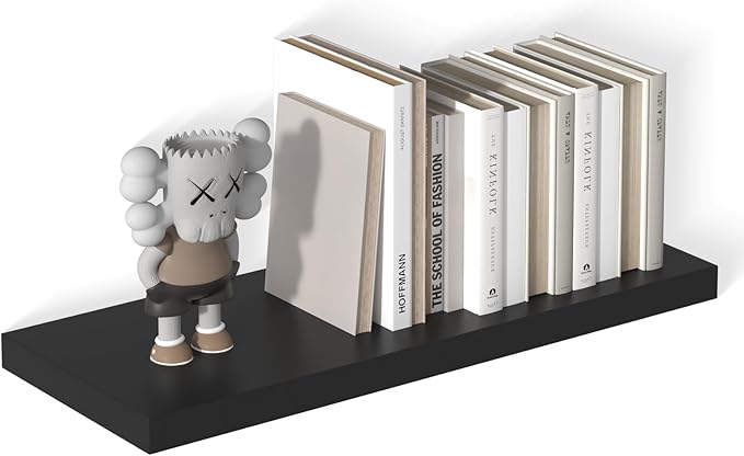 12 Inch Deep Floating Shelves for Wall 1 Pack Floating Shelves Large Storage Space Wall Mount Shelf for Living Room Kitchen Bathroom 30" W x 12" D x 1.2" H Black-HomvellaHome