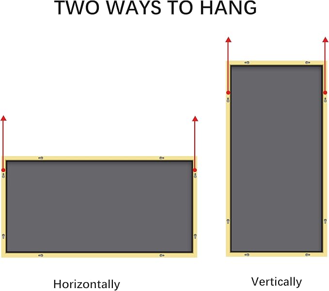 Gold Bathroom Mirror for Wall, 60x30 Inch Rectangle Mirrors with Metal Frame, Modern Vanity Wall Mirror Decor for Bathroom Living Room, Entryway Hangs Horizontal or Vertical-HomvellaHome