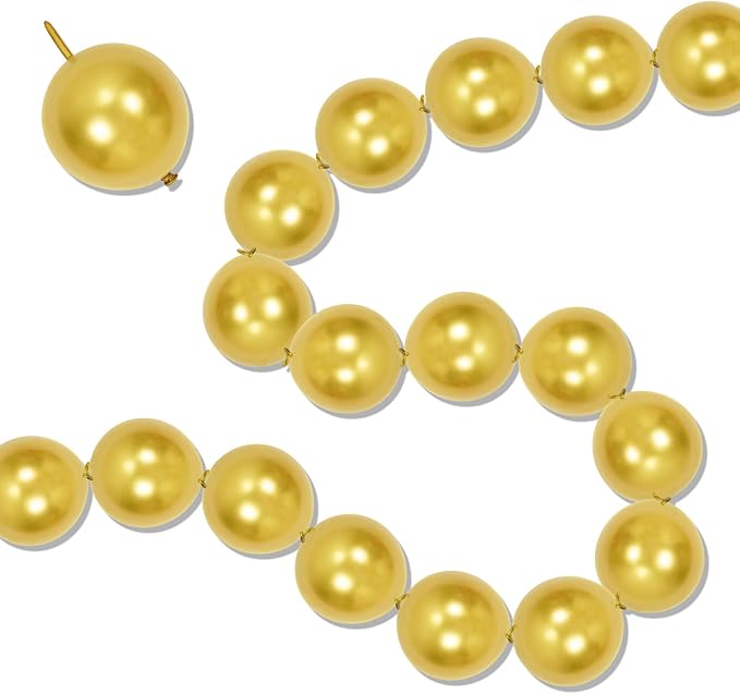 Gold Quick Link Balloons, 60PCS Linking for Balloon Wall Arch Chains, 6inch Linkable for Wedding Birthday Baby Shower Engagement Graduation Party Decorations-HomvellaHome
