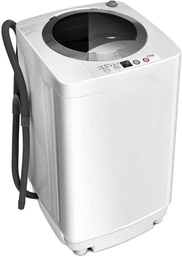 Giantex Portable Washing Machine, Full Automatic Washer and Dryer Combo, with Built-in Pump Drain 8 LBS Capacity Compact Laundry Washer Spin Dryer for Apartment RV Dorm-HomvellaHome