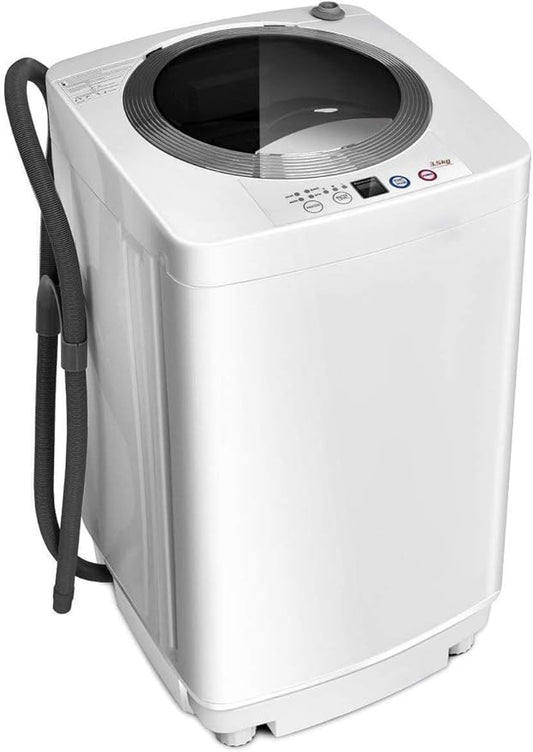 Giantex Portable Washing Machine, Full Automatic Washer and Dryer Combo, with Built-in Pump Drain 8 LBS Capacity Compact Laundry Washer Spin Dryer for Apartment RV Dorm-HomvellaHome