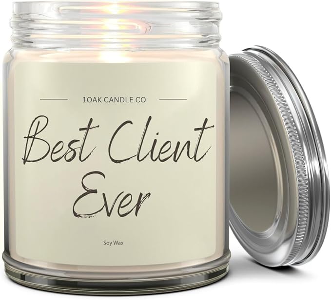 1OAK Vanilla Scented Candles - Appreciation Gifts for Clients - Client Candle - Thank You Client Gifts for Corporate Women, Men, Hairdresser, Lawyer, Realtor, Real Estate Agent, Paralegal, Attorneys-HomvellaHome
