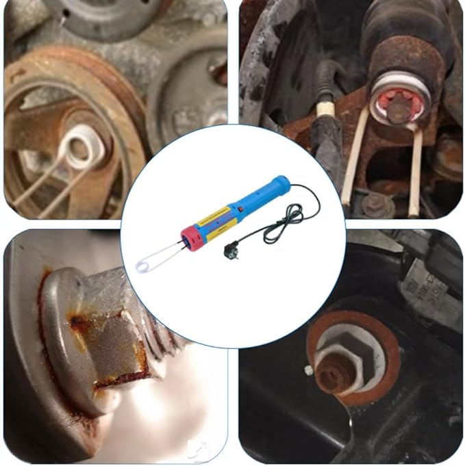 Generic Magnetic Induction Heater, Flameless Bolt Removal Tool, Handhled Induction Heater Kit with 8 Coils & 2 Copper Wires, 1100W Rusty Bolt Removing Tool (Upgraded Rotary Type), Blue-HomvellaHome