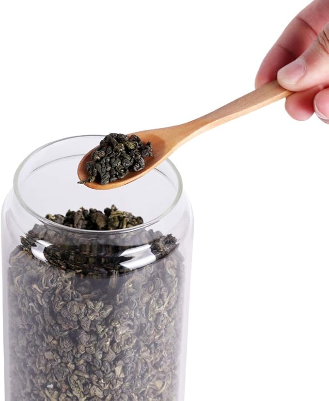 Glass Tea Canister, 25 FL OZ/ 750ml Bulk Food Storage Jar with Airtight Acacia Lid, Glass Food Container for Loose Leaf Tea, Coffee Bean(6 inch high)-HomvellaHome
