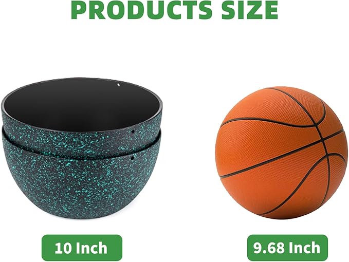 10 inch Hanging Planters for Indoor Plants, 2 Pack Planters for Outdoor Plants with Drainage Holes and Chain, Round Plastic Hanging Baskets, Hanging Flower Pots for Balcony Garden Decor-Black Speckle-HomvellaHome