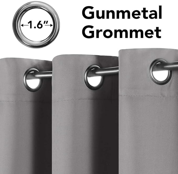 H.VERSAILTEX Insulated Thermal Blackout 72-Inch Long Grey Curtain Panels Pair - Nickel Grommet Window Drapes for Bedroom/Living Room (Dove Gray,Set of 2)-HomvellaHome