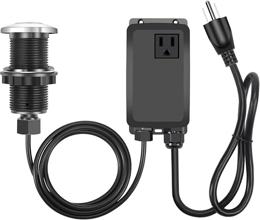 Garbage Disposal Air Switch Kit, Garbage Disposal Button, Sink Top Waste Disposer On/Off Switch, UL Listed Air Switch Compatible with All Garbage Disposals (Chrome Silver)-HomvellaHome