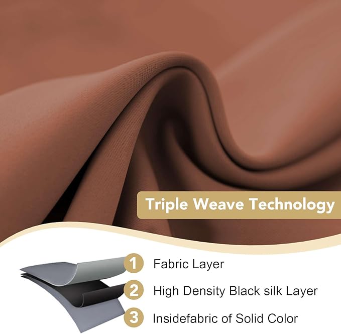 H.VERSAILTEX Room Darkening Curtains for Living Room Light Reducing Thermal Insulated Window Treatment Panels/Drapes Grommet Top 2 Panels (Washed Spice - 52 x 84 Inches)-HomvellaHome