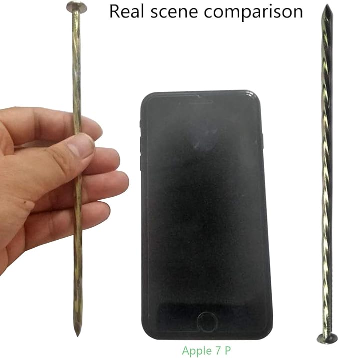 100 Pack - 8" Solid Galvanized Non-Rust Metal Garden Stakes, Spiral Landscape Edging Spikes/Anchors, for Paver Edging, Weed Barriers, Turf, House Construction, Carpentry Nail, Tent, Garden Plants-HomvellaHome