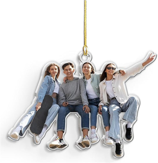 Personalized Custom Photo Ornament, Acrylic Christmas Keepsake, Hanging Decor for Boys, Girls, Men, Women