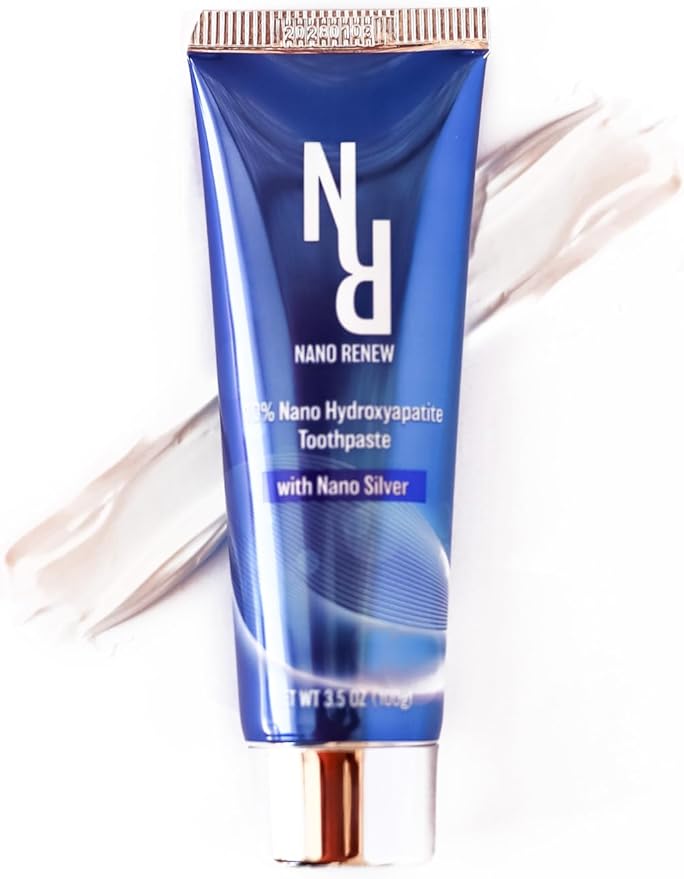 10% Nano Hydroxyapatite Toothpaste (Fluoride Free), with Nano Silver, Natural, Remineralizing, Whitening, Sensitive Teeth, SLS Free, Xylitol Nano-Hydroxyapatite Toothpaste for All Ages, 3.5 oz-HomvellaHome