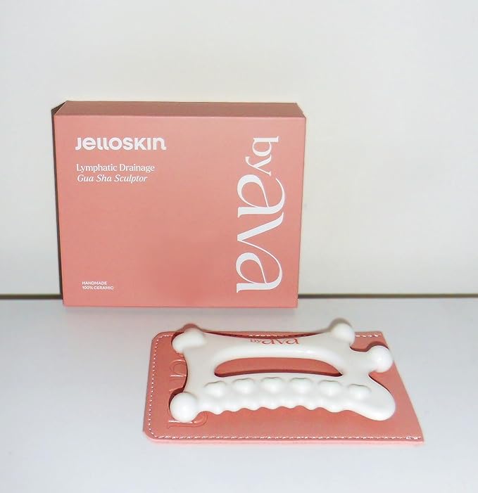 Gua Sha Jelloskin Lymphatic Massage Tool | Ceramic GuaSha for Face & Body Massage Tool | Patented Design for Lymphatic Drainage, Face Lift & Muscle Relief Body Massager-HomvellaHome