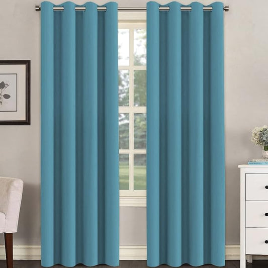 H.VERSAILTEX Premium Blackout Thermal Insulated Room Darkening Curtains for Bedroom/Living Room - Classic Grommet Top (2 Panels, Storm Blue, 52 Inch by 84 Inch)-HomvellaHome