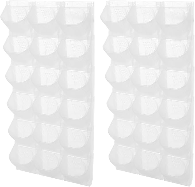 12Pieces 3-Pot Wall Planter Vertical Garden Plant Walls Wall Mounted Vertical Planter with Water-Storage Layer Stackable Wall-Mounted Flower Pot for Gardens, Balconies 180.78lbs Total Capacity (White)-HomvellaHome