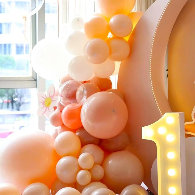 130pcs Peach Balloons Different Sizes 18" 12" 10" 5" Pastel Orange Latex Balloon Garland Arch Kit for Birthday Baby Shower Graduation Wedding Gender Reveal Anniversary Party Decorations-HomvellaHome