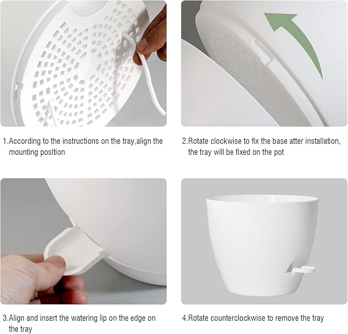 10 Inch Self Watering Hanging Pots, 2 Pack Hanging Planters with 40oZ Deep Reservior for Indoor Outdoor Plants Flowers, White-HomvellaHome