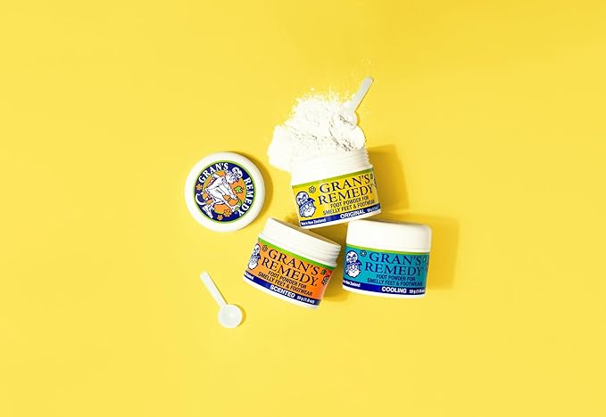 Gran's Remedy Scented Foot Powder - Effective Odor Eliminator & Moisture Absorbing Shoe Deodorizer for Shoes and Feet - Travel Size Freshness - Citrus-HomvellaHome