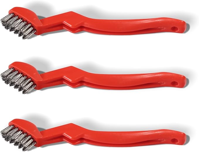 GOLDEN SMILE 3-Pack Heavy-Duty Stainless Steel Wire Brushes – 7" Ultra-Stiff 5x29 Grid (40% Denser Bristles) – Resists Bending, Rust & Grime Blaster for Industrial Cleaning-HomvellaHome