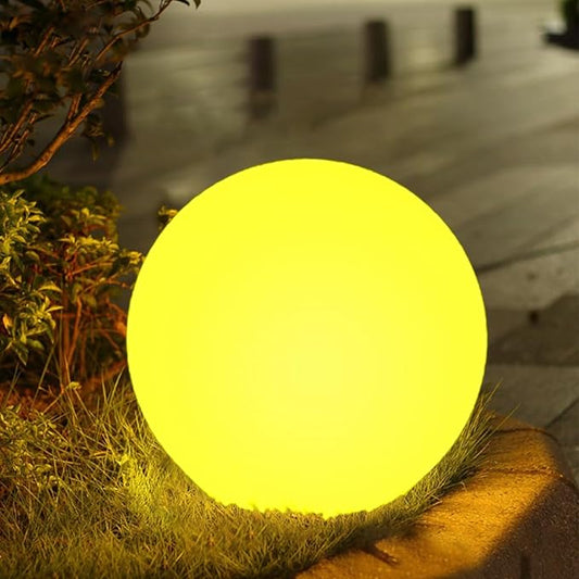 10-in Solar Globe Light, Solar Garden Ball Light Outdoor w/Remote, 16 RGB Color 4 Modes Glowing Ball, Waterproof Smart Light Sensor Control Outdoor Orb Lamp w/Ground Stake for Pathway Patio Yard Party-HomvellaHome