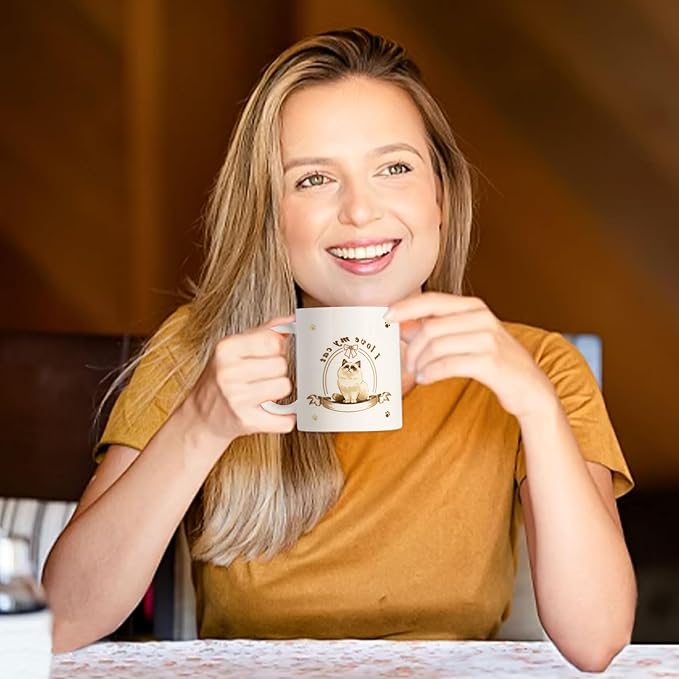 12Oz Cute Ragdoll Cat White Ceramic Mug, Mug for Daily Coffee and Tea, Lead-free Microwave and Dishwasher Safe Coffee Mug, Perfect gifts for Cat Lovers-HomvellaHome