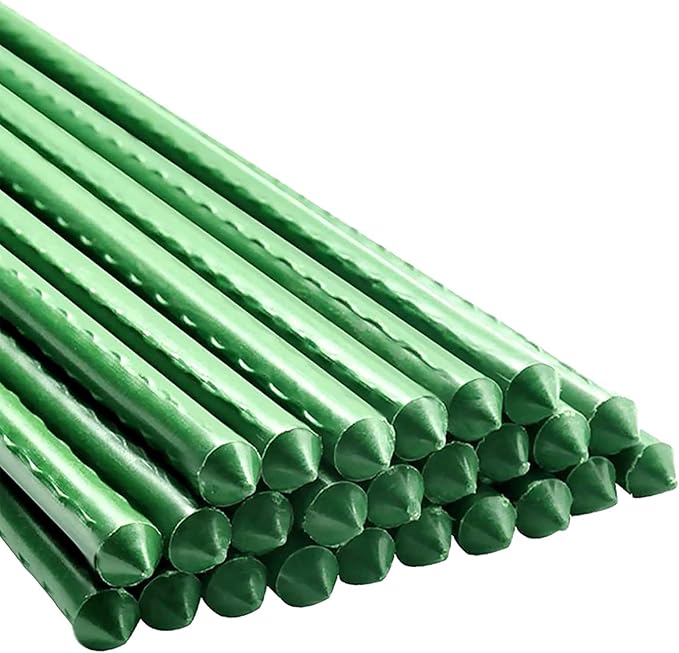 Garden Plant Stakes 36 Inch 3Ft Steel Plant Stick Support, 25 Pack Tomato Stakes for Growing Climbing Plants, Potted Plants, Tomatoes, Trees, Cucumber, Beans, Fences Poles-HomvellaHome
