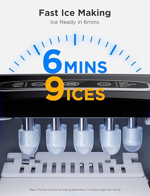 GoveeLife Smart Countertop Ice Makers, Portable Ice Maker Machine with Self-Cleaning, 6 Mins 9 Bullet Ice, 26lbs/24Hrs, Voice Remote for Home Kitchen Party Camping, with Ice Scoop Stainless Silver-HomvellaHome