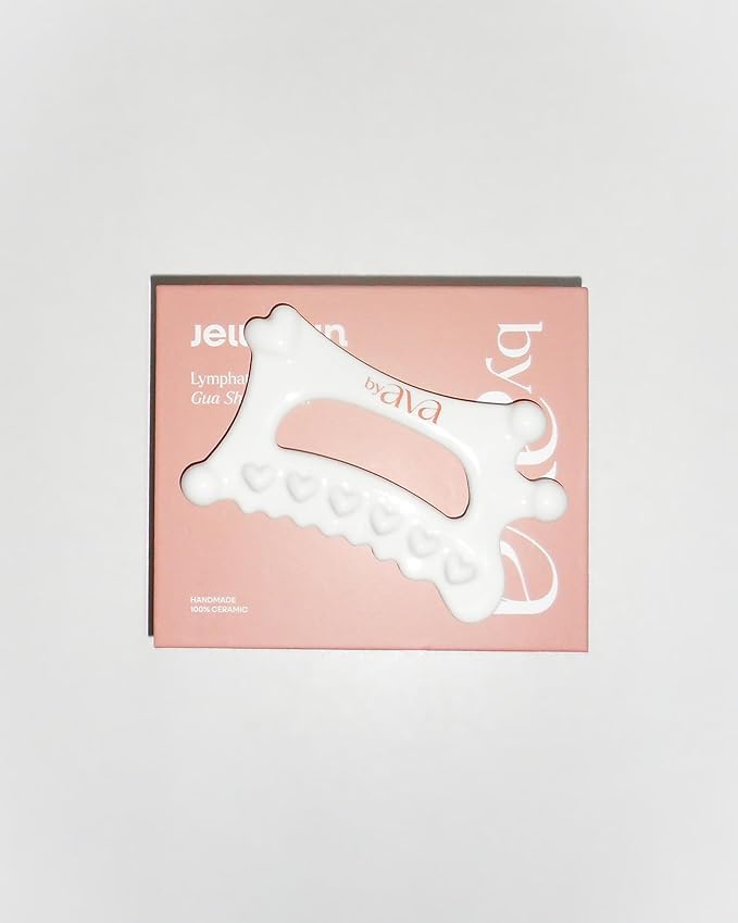 Gua Sha Jelloskin Lymphatic Massage Tool | Ceramic GuaSha for Face & Body Massage Tool | Patented Design for Lymphatic Drainage, Face Lift & Muscle Relief Body Massager-HomvellaHome