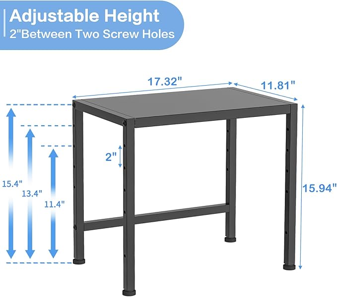 17.3 Inches Metal Storage Shelves,150LBS Heavy Duty Shelving Units and Storage For Small Appliance,Adjustable Utility Storage and Organization Shelf Rack For Kitchen Cabinet Closet Under Sink Pantry-HomvellaHome