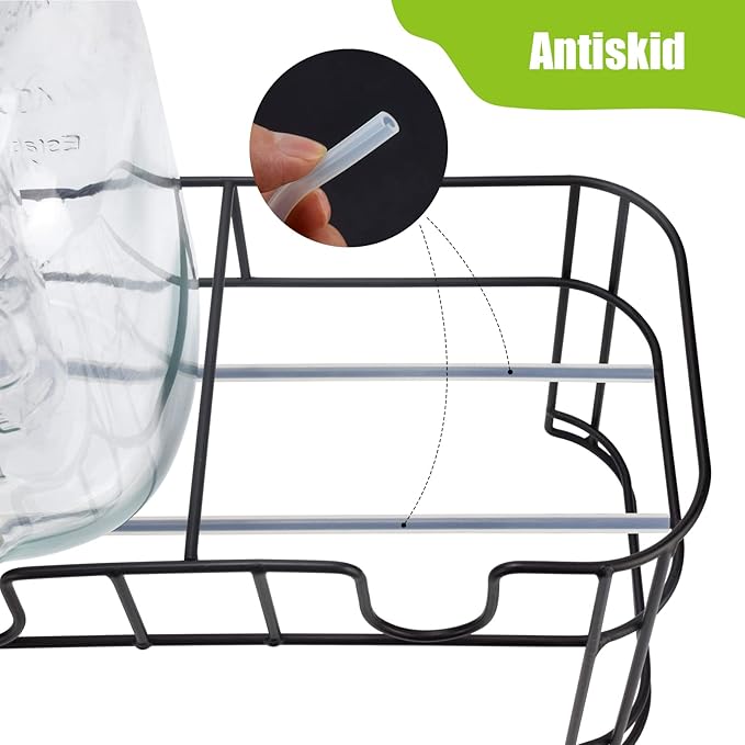 1 Gallon Glass Drink Dispensers For Parties 2PACK.Beverage Dispenser,Glass Drink Dispenser With Stand And Stainless Steel Spigot 100% Leakproof.Lemonade Dispenser With Ice Cylinder.Laundry Detergent-HomvellaHome