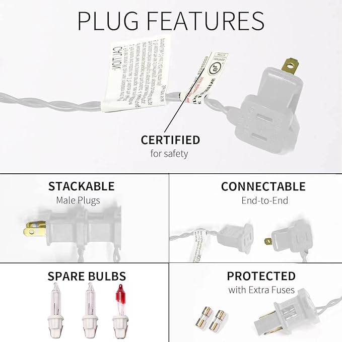 100LIGHTS Multi Easter Mini String Lights，Connectors Christmas Decorative Lights 19.6 UL Certified Waterproof for Easter Home Garden Holiday Christmas Tree Party Patio Wedding-HomvellaHome