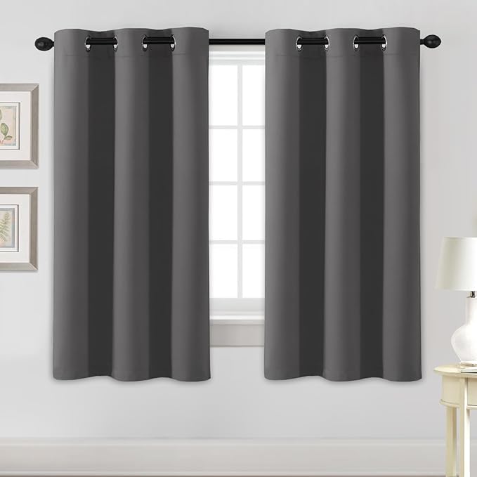 H.VERSAILTEX Blackout Curtains for Bedroom Thermal Insulated Room Darkening Living Room Curtains 63 Inch Long Grommet Privacy Protection Window Curtain Panels/Drapes, 2 Panels, Charcoal Grey-HomvellaHome