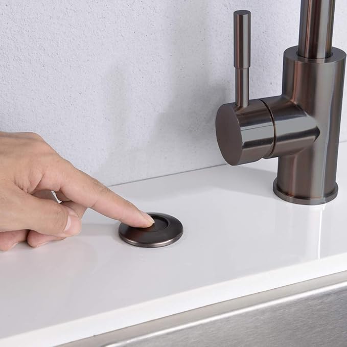 Garbage Disposal SinkTop Air Switch Kit with Long Button,Brass Made Cover,Oil Rubbed Bronze-HomvellaHome