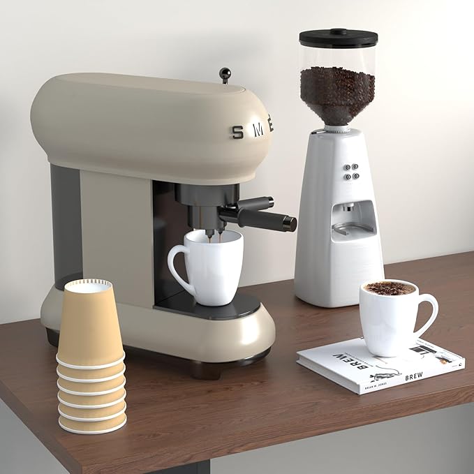 16 OZ White Stoneware Mugs Set of 6, Large Ceramic Coffee Cups with Handle, Porcelain Mugs for Latte, Milk, Tea and Juice-HomvellaHome