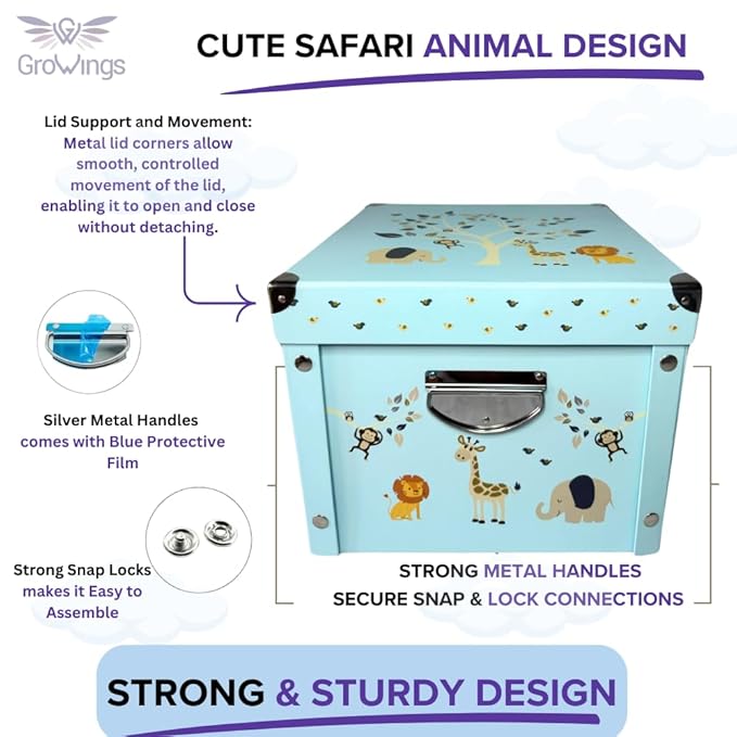 GroWings Baby Keepsake Box - Large Memory Storage for Newborns, Suitable for Boys and Girls, Strong, Durable, and Collapsible Gifts-HomvellaHome