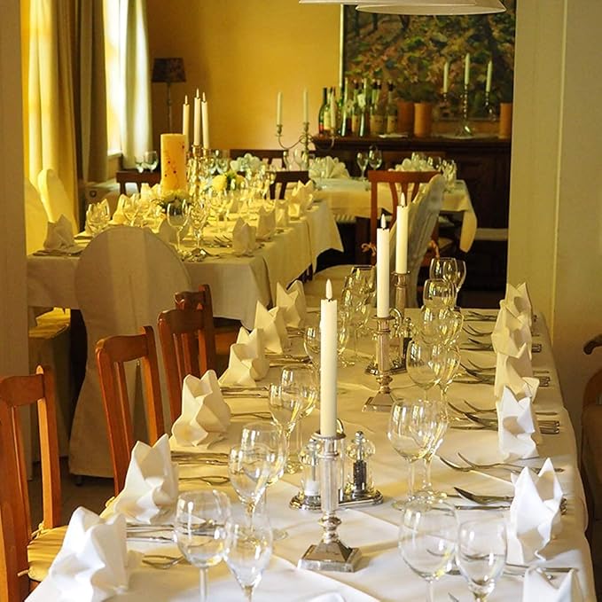 GenSwin Flameless White Taper Candles Flickering with 10-Key Remote, Battery Operated Led Warm 3D Wick Light Window Candles Real Wax Pack of 6, Christmas Home Wedding Decor(0.78 X 9.64 Inch)-HomvellaHome