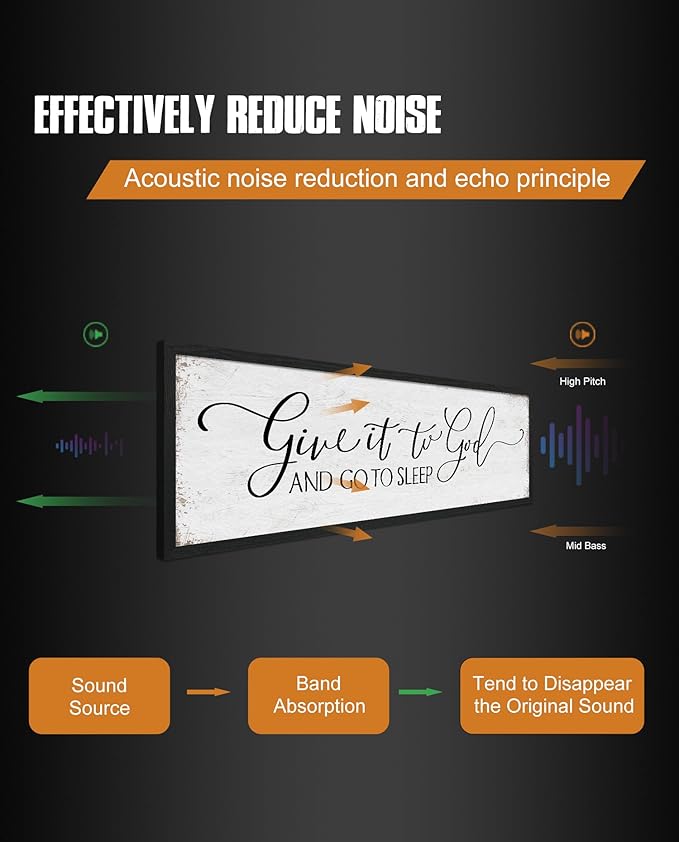 Give It to God and Go to Sleep Sign: Farmhouse Bedroom Wall Decor Above Bed Rustic Country Master Bedroom Hanging Decor Framed Country Plaque 12" x 40"-HomvellaHome