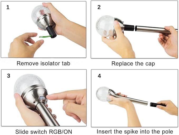 GIGALUMI Solar Outdoor, Cracked Glass Ball Solar Garden Lights, Color Changing Lights Outdoor,Garden LED for Path, Patio, Yard, 3 Pack Pathway-HomvellaHome