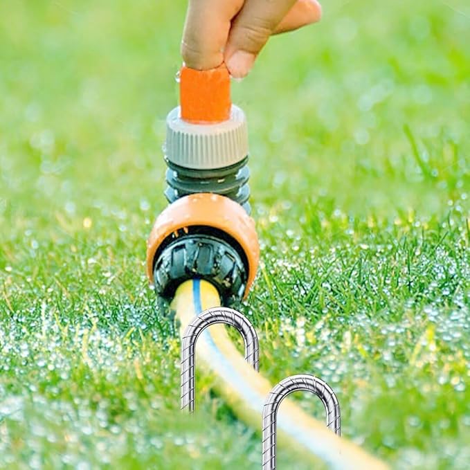 Ground-Stakes-Heavy-Duty-12 inch, J-Hook Rebar Stakes Galvanized Anti-Rust 6pcs Garden Stakes Metal Ground Anchors for Garden Dog Fence Chicken Coop Christmas Decorations Deer Fence-HomvellaHome